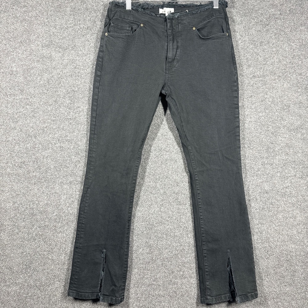 FRAME‎ Jeans Womens 28 Le High Flare Dark Wash Raw Hem Cropped